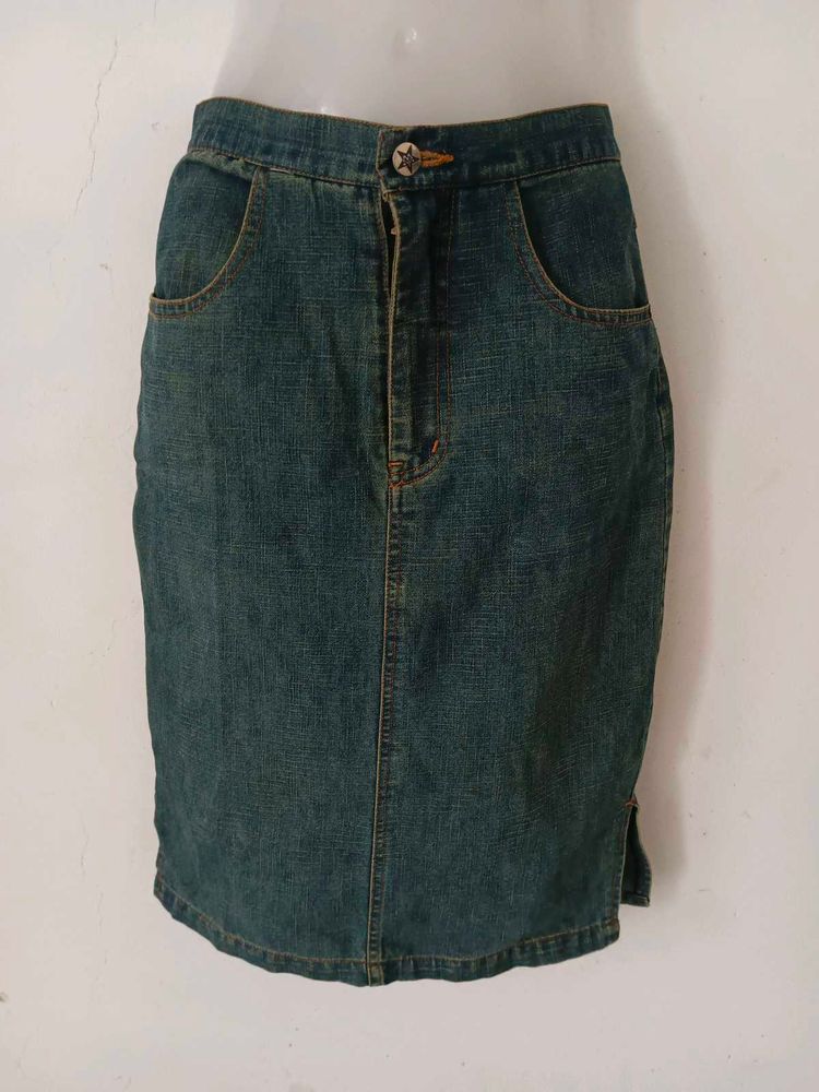 Classic Denim Pencil Skirt