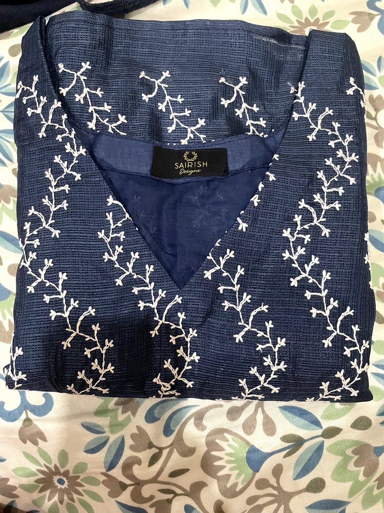 New Blue Aline Kurtha - Not Used Even Once