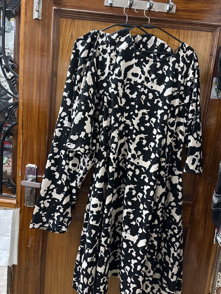 Black &amp; White Print Dress