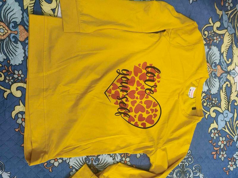 Yellow full sleeve top &amp; jeans for 4-7 years girl