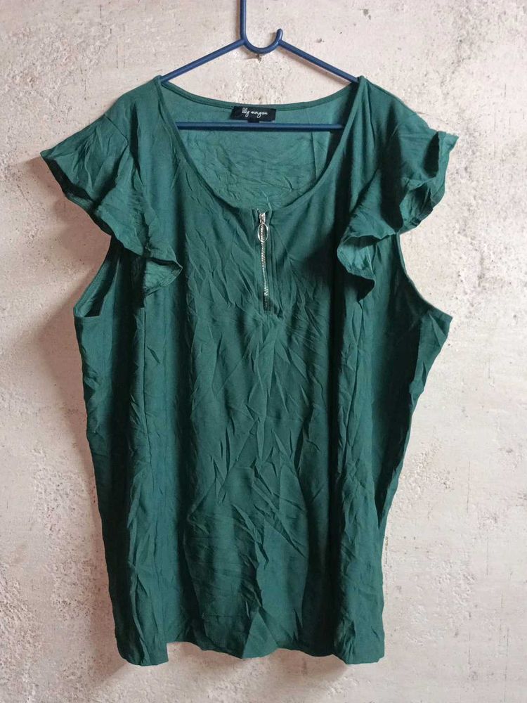 Oversized Stylish Ruffle Sleeve Top