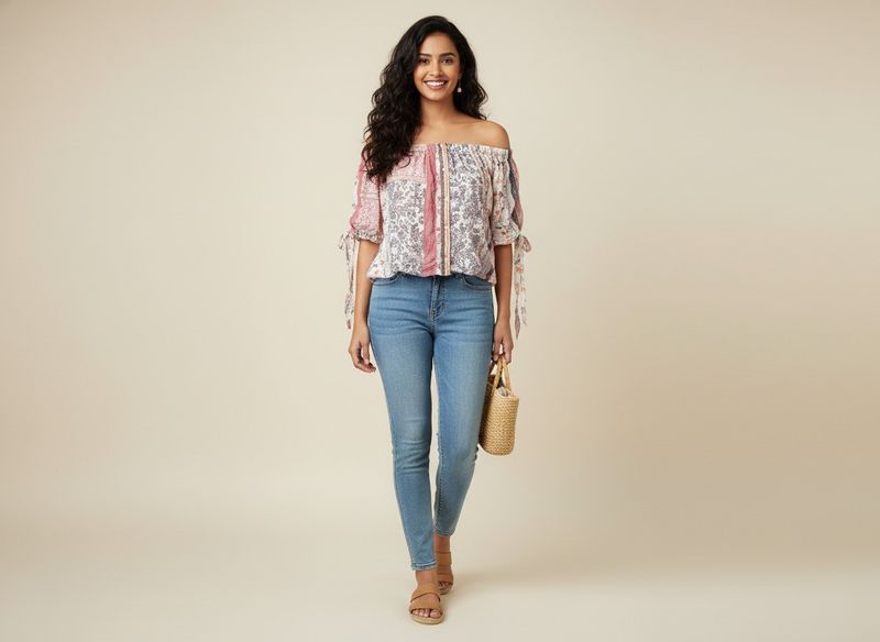 Floral Print Off-Shoulder Top