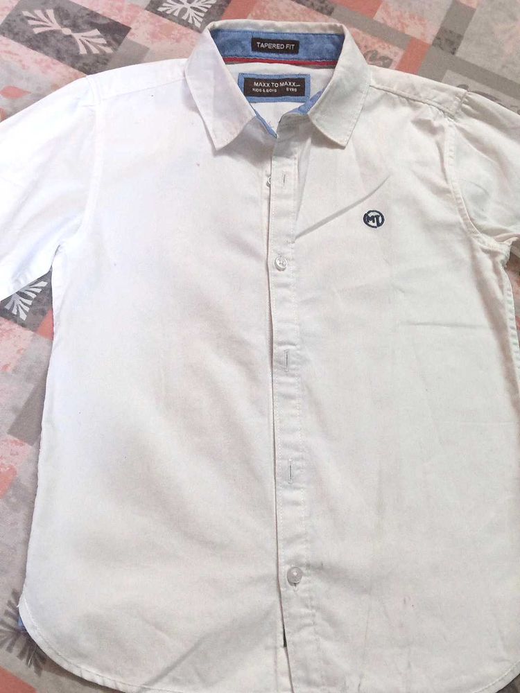 boys white cotton shirt