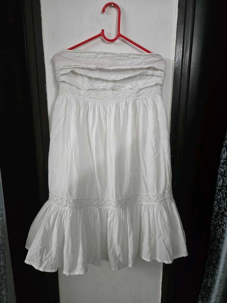 White Strapless  Dress bust 36