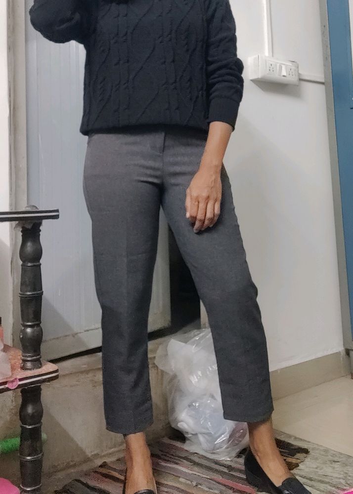Grey Formal Trouser For Women