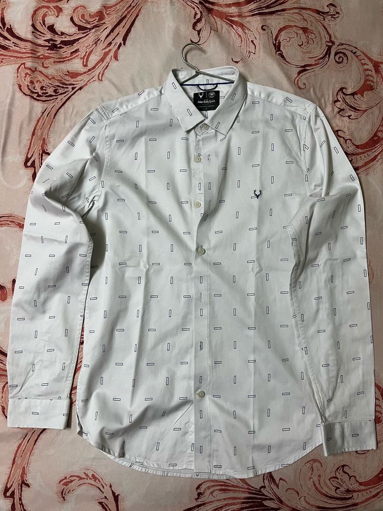 Allen Solly Sport Men White &amp; Black Shirt