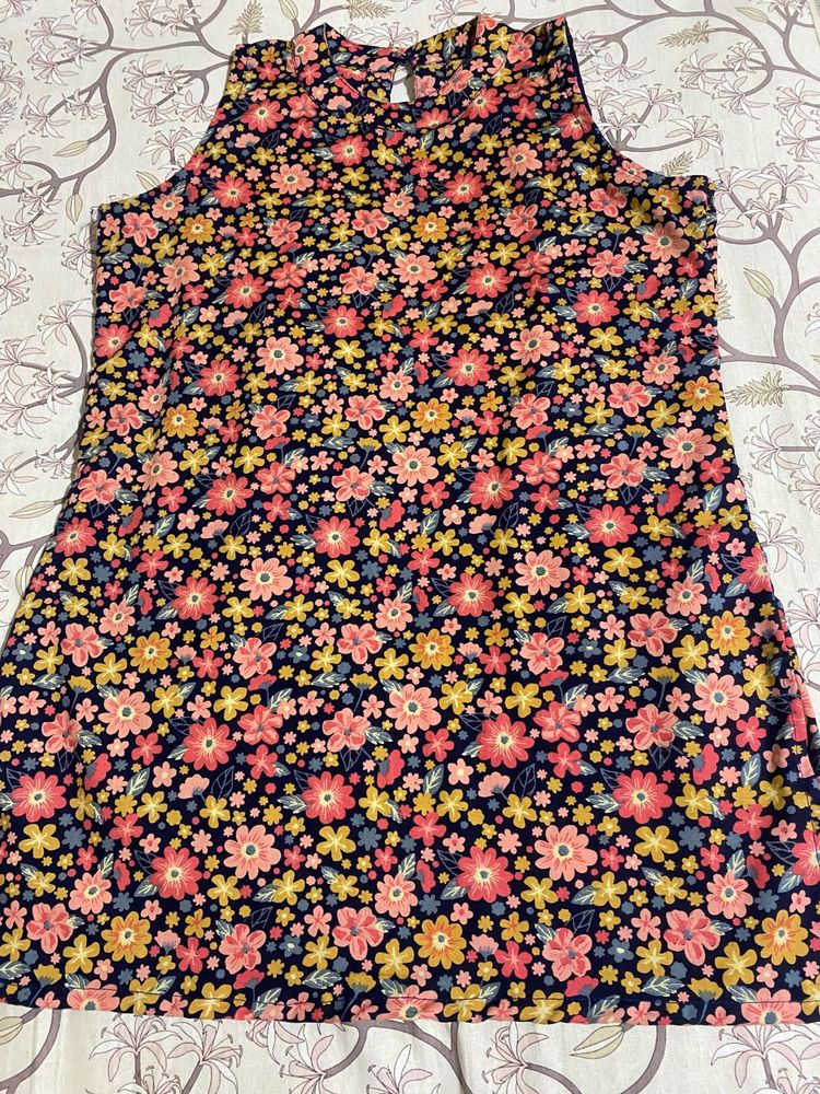 Floral Print Sleeveless Dress