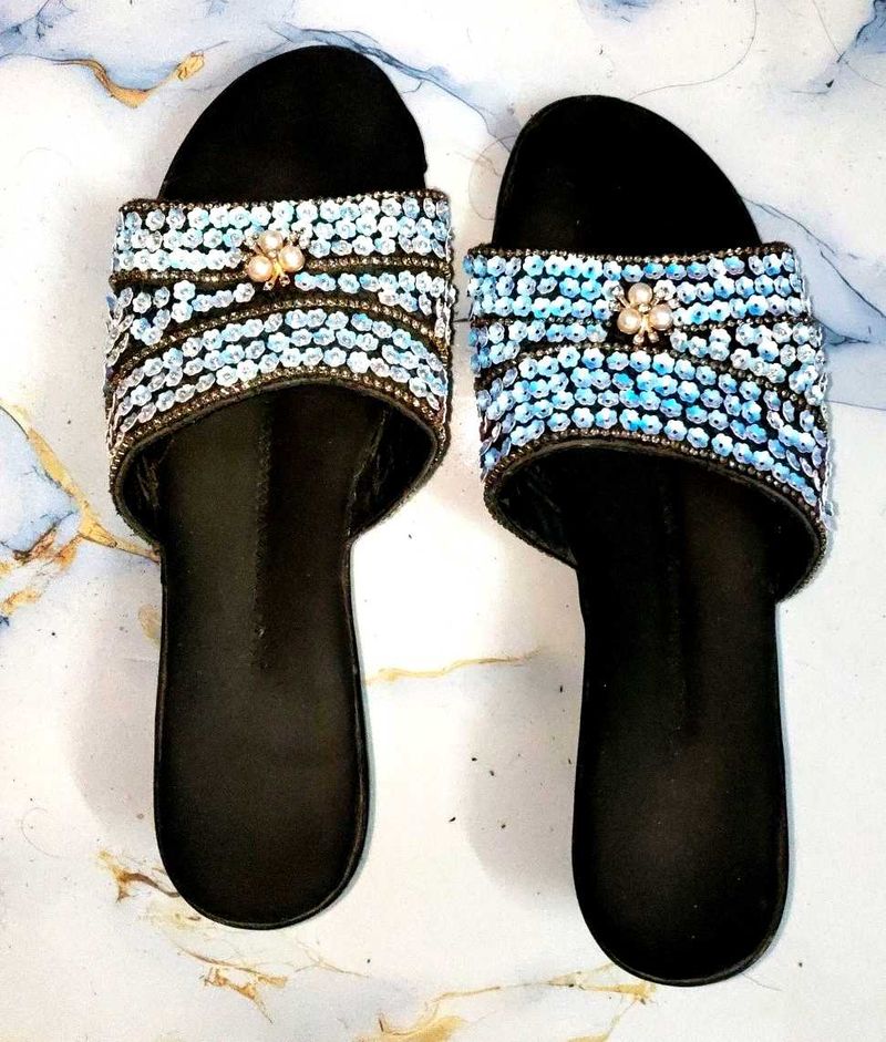 Embellished Slide Sandals