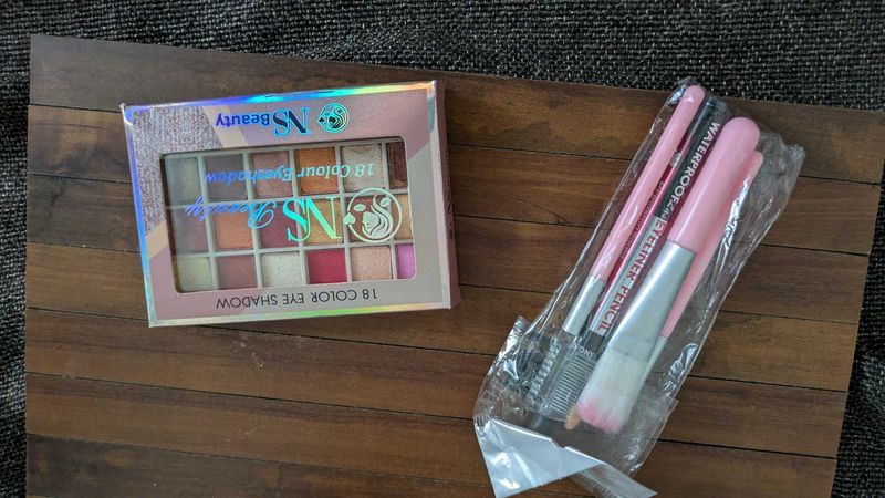 18 Color Eyeshadow Palette, eyeliner with Brushes