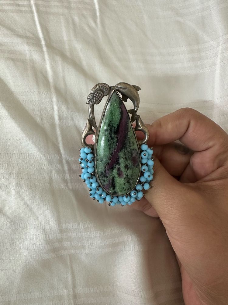 brass ring with unique stone
