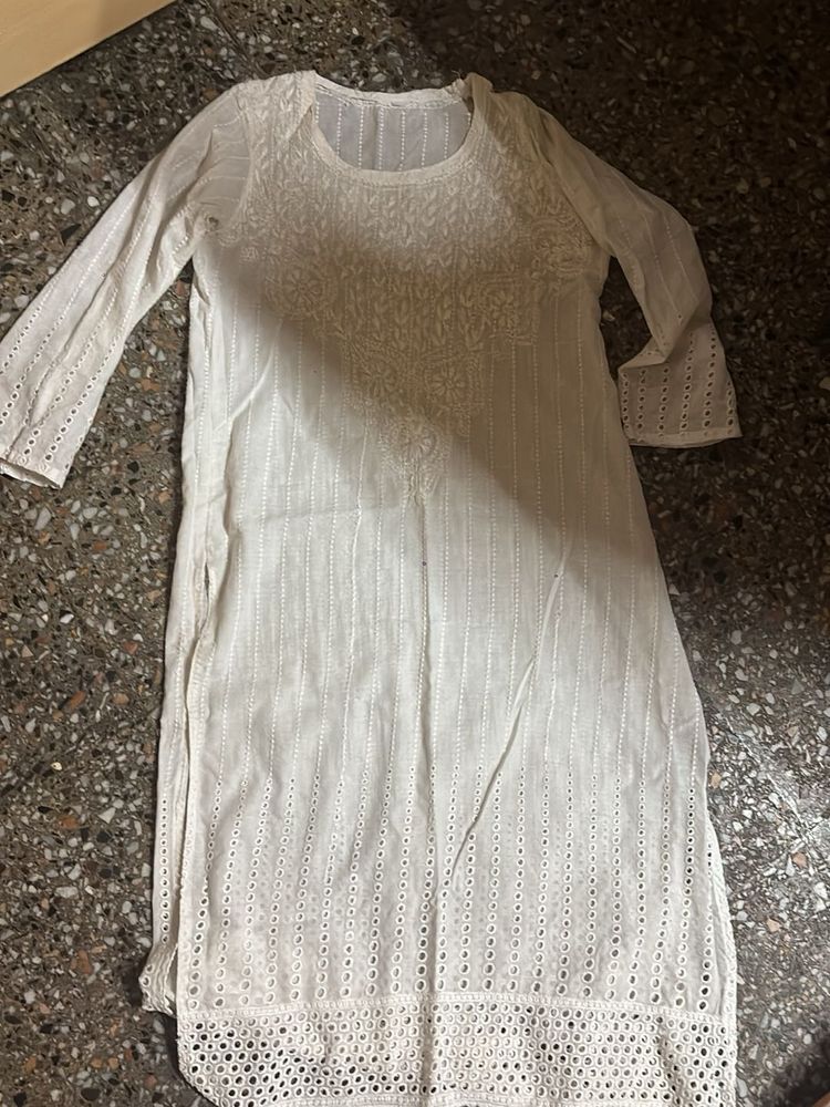 White Chikankari Kurta