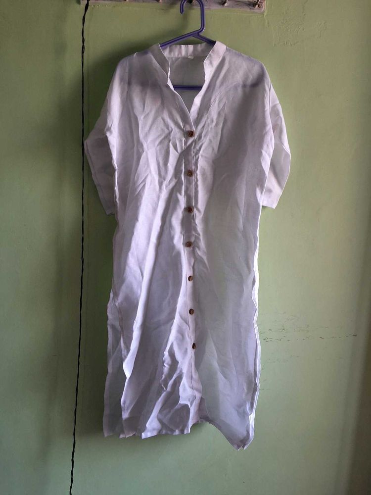 White Button-Down Dress