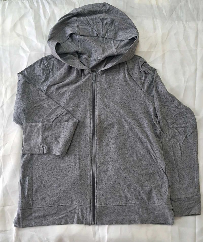 Decathlon Gray Zip-Up Hoodie/Warmer