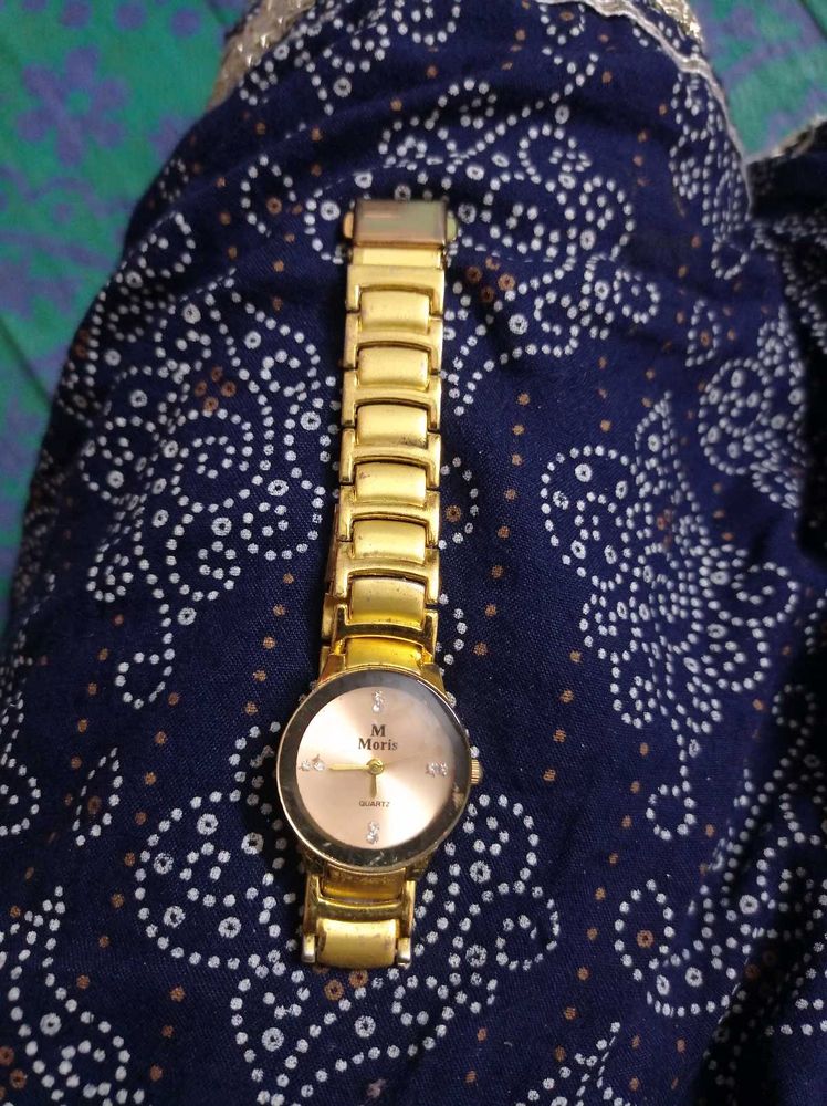 Elegant Gold Tone M Morris Watch