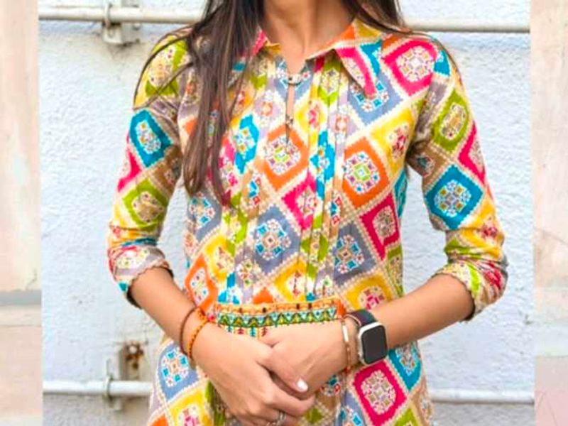 multicolour kurta set
