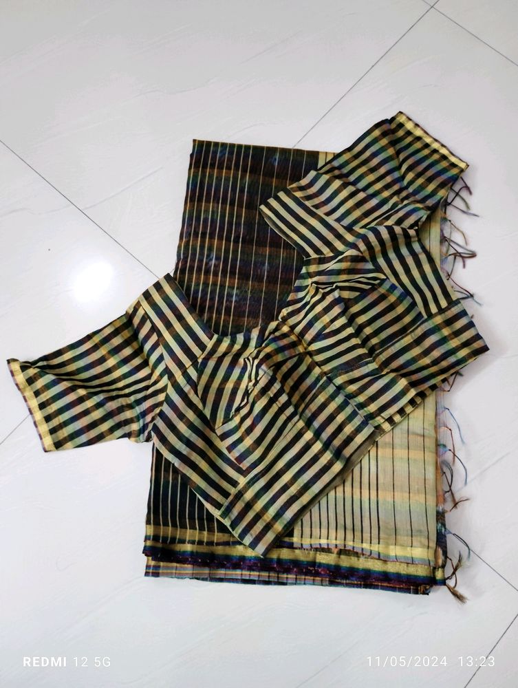Sambalpuri Design In Chanderi Saree