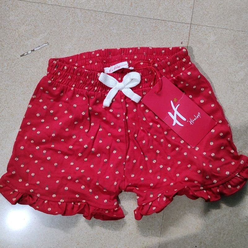 Hamley Red Polka Dot Ruffle Shorts.......