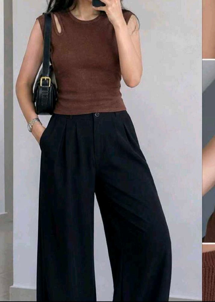 Stylish Brown Cut-Out Tank Top🤎
