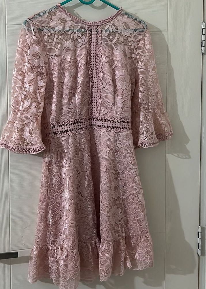 Pink Lace Mini Dress