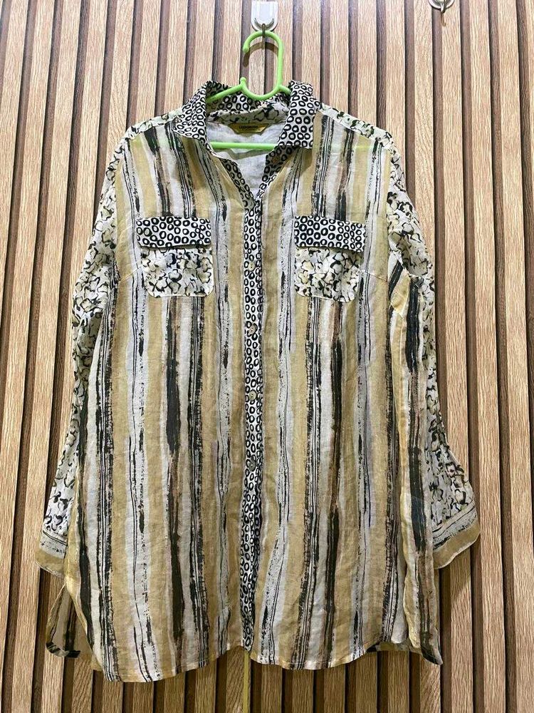 Chic Striped Button-Down Tunic Top