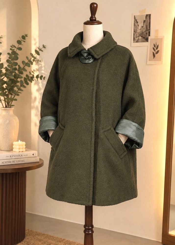 Imported Leather Sleeves Poncho/Coat