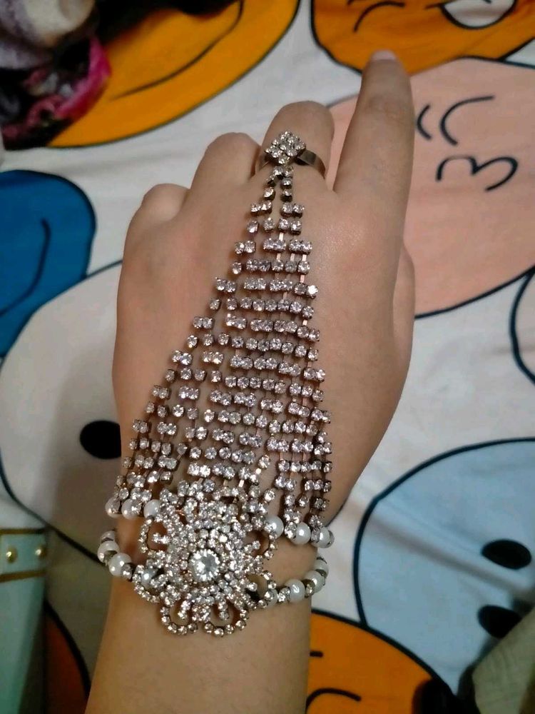 Rhinestone Ring Bracelet
