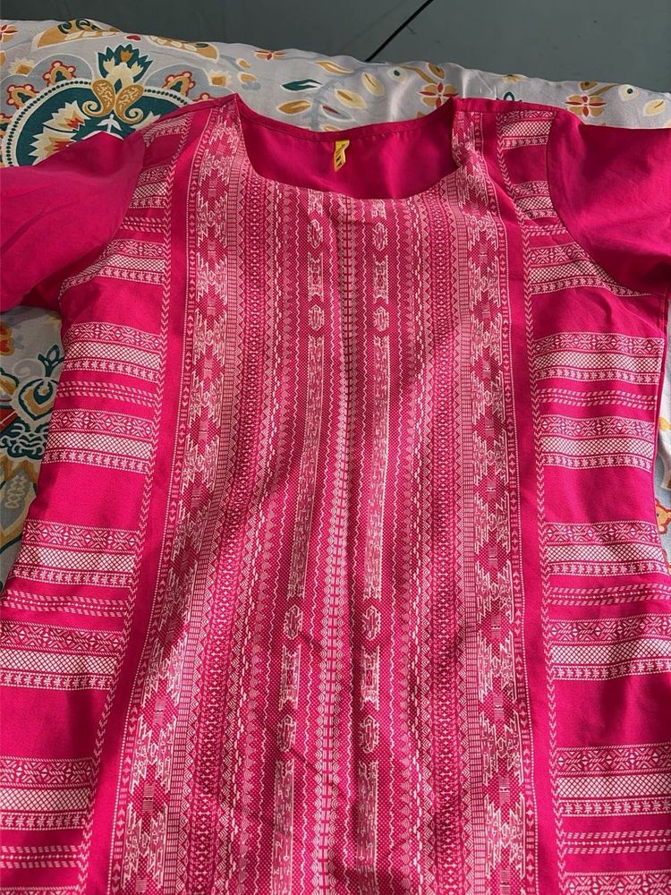 Vibrant Pink Embroidered Kurta