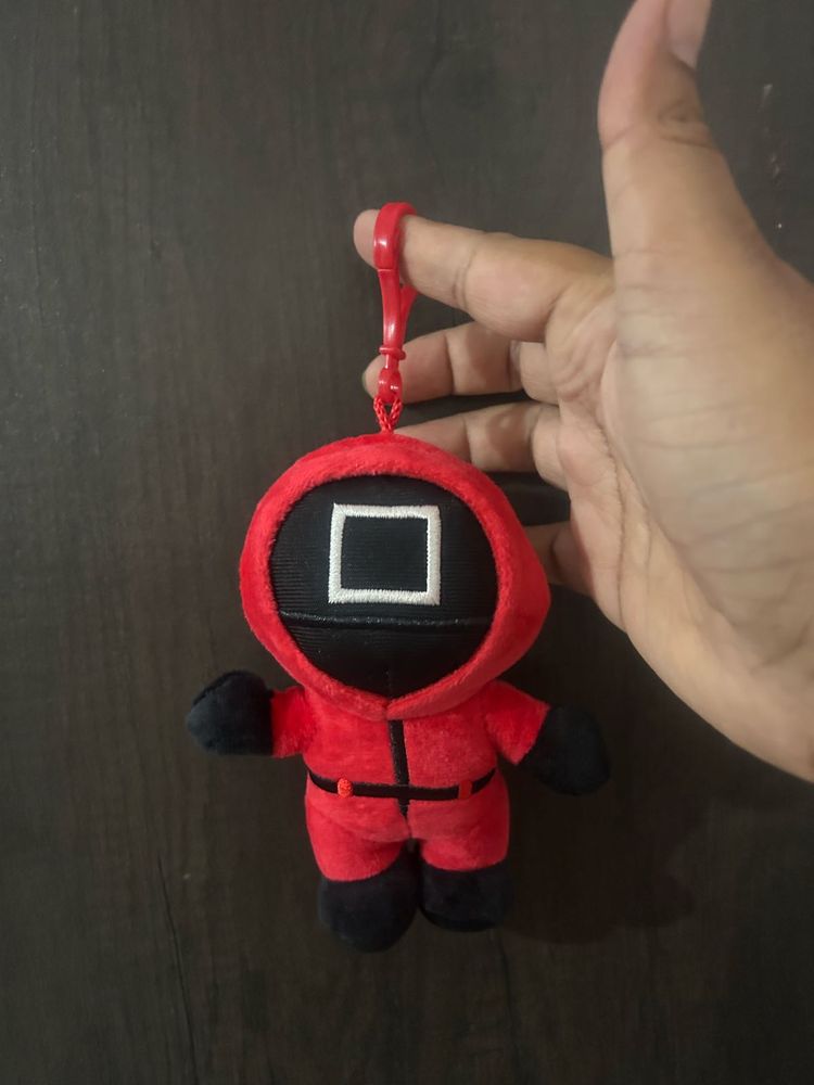 plush Squid Game guard keychain
