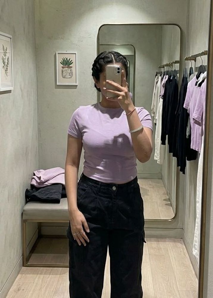 Westside Lavender Fitted Crop Top