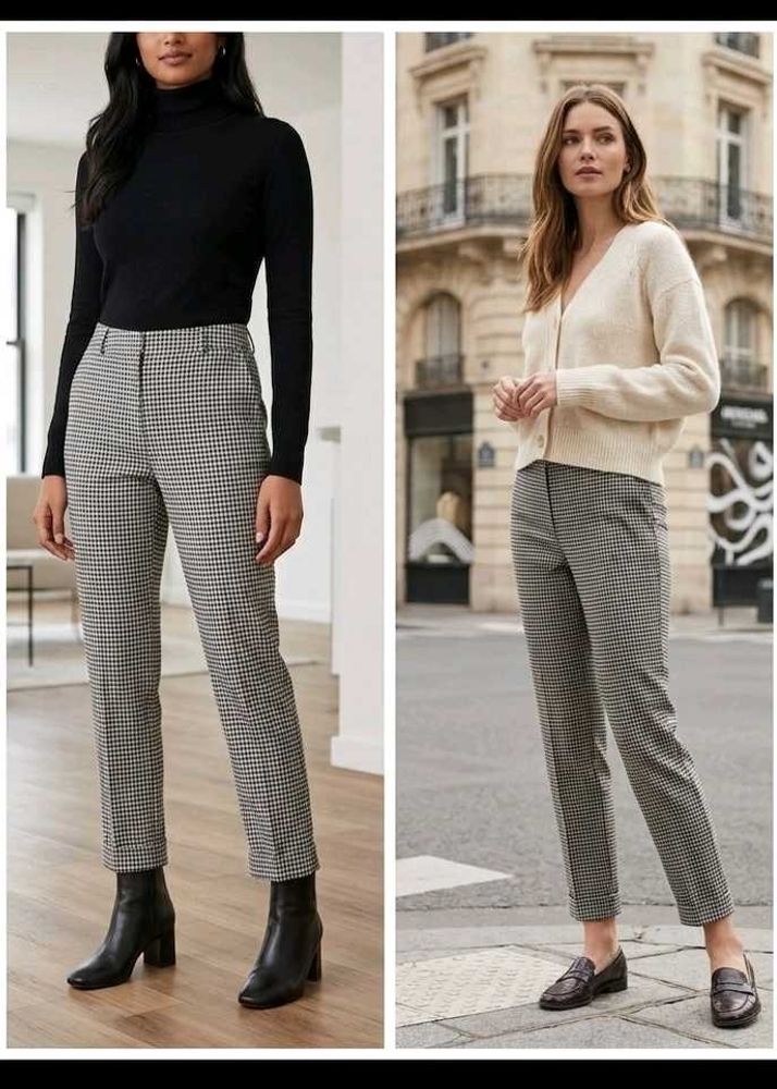 Houndstooth Pattern Pants
