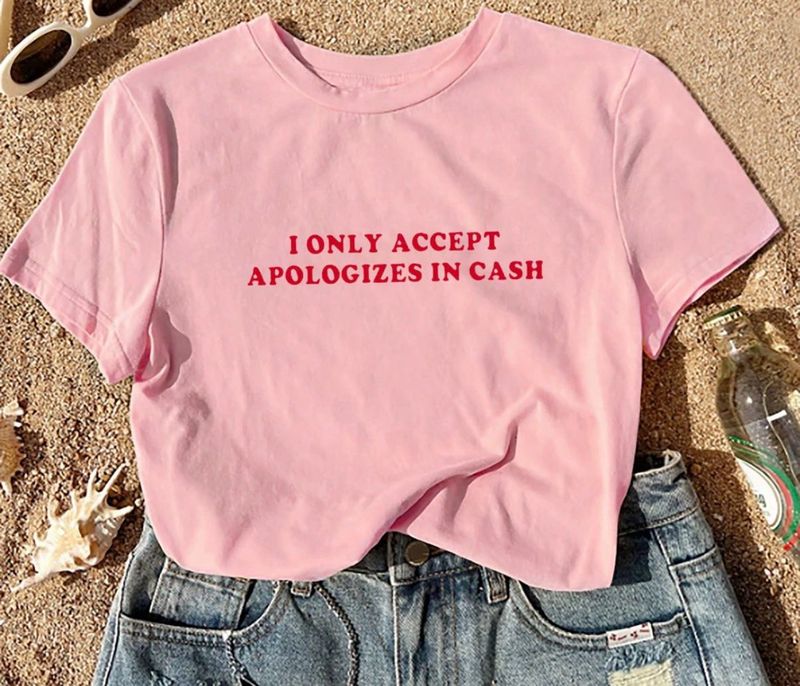 Funny "Apologies in Cash" Graphic Tee