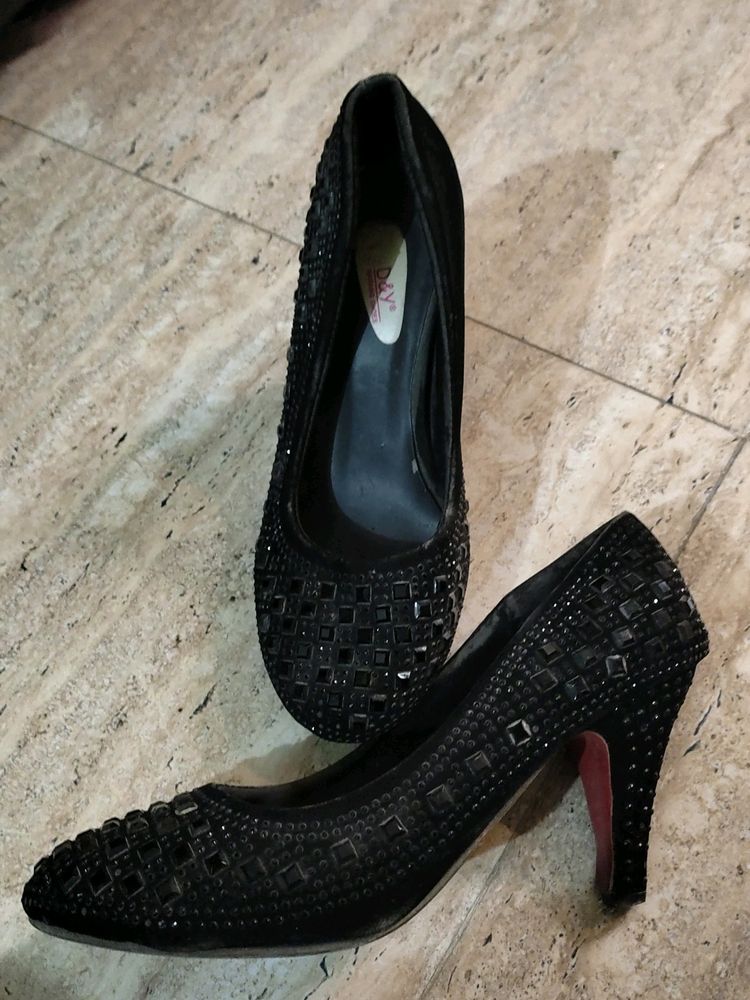 Sparkly Black Heels