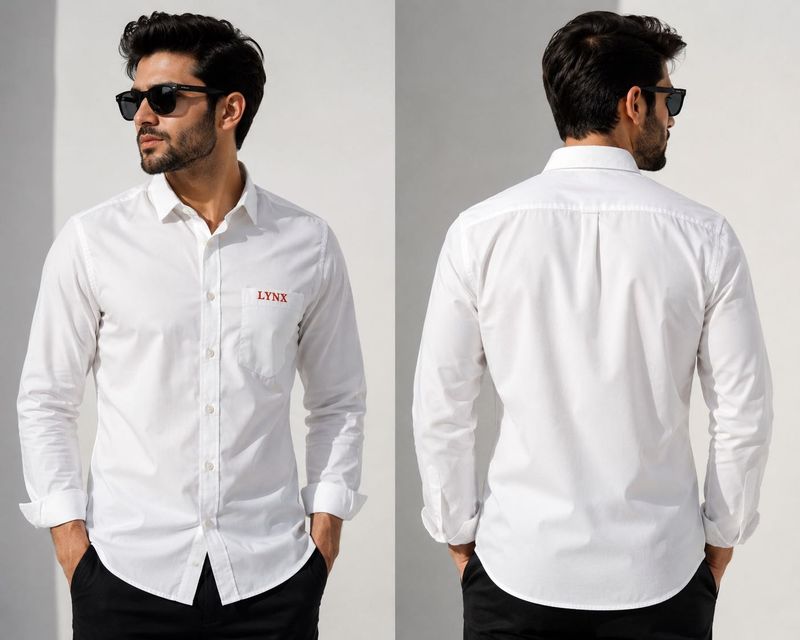 Classic White LYNX Button-Down Shirt