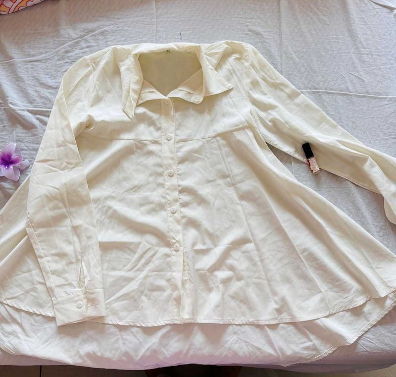 Elegant Cream Tunic Shirt