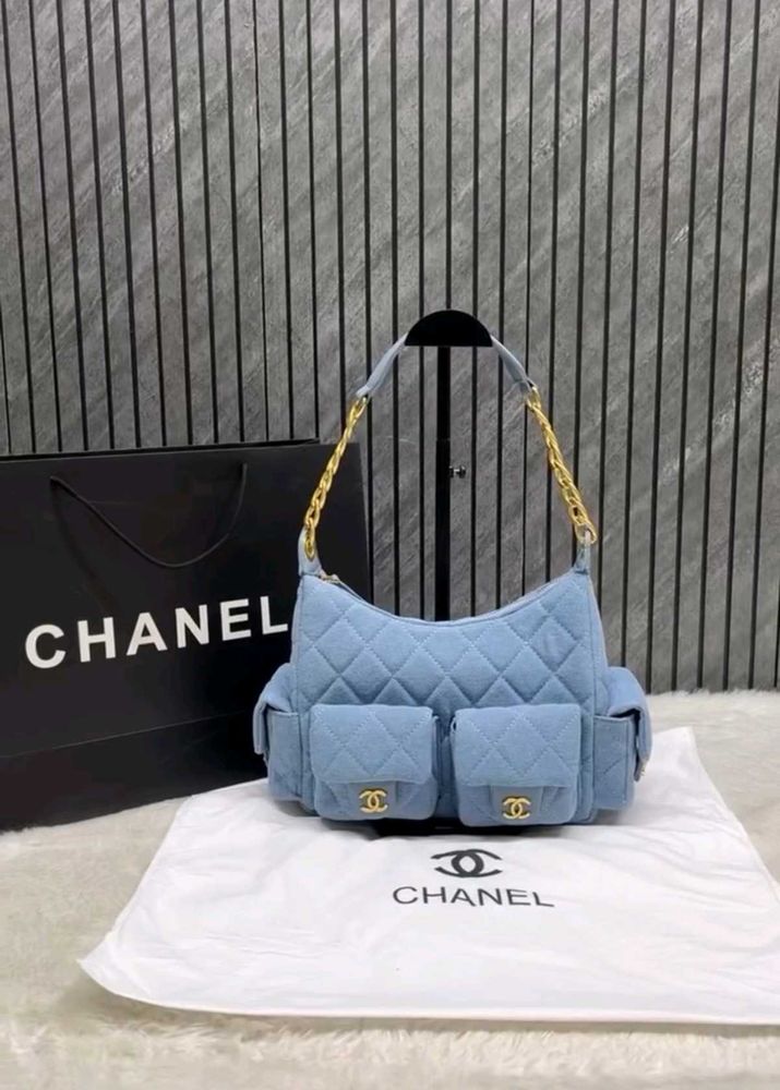 Chanel denim cargo slingbags