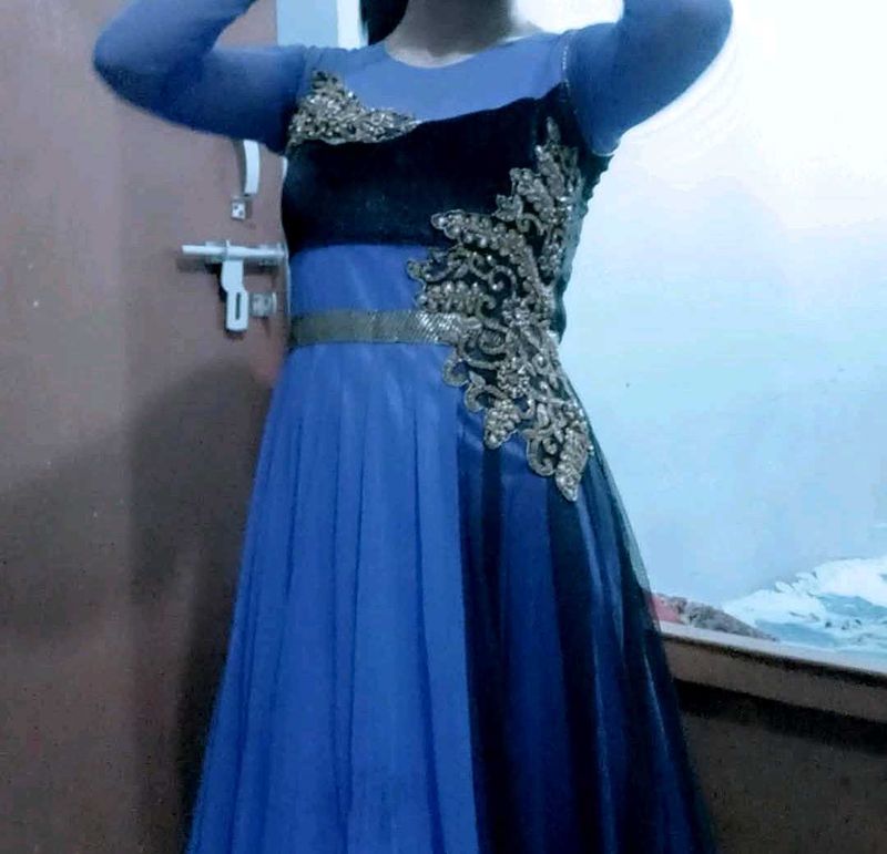 Elegant Blue &amp; Black Gown