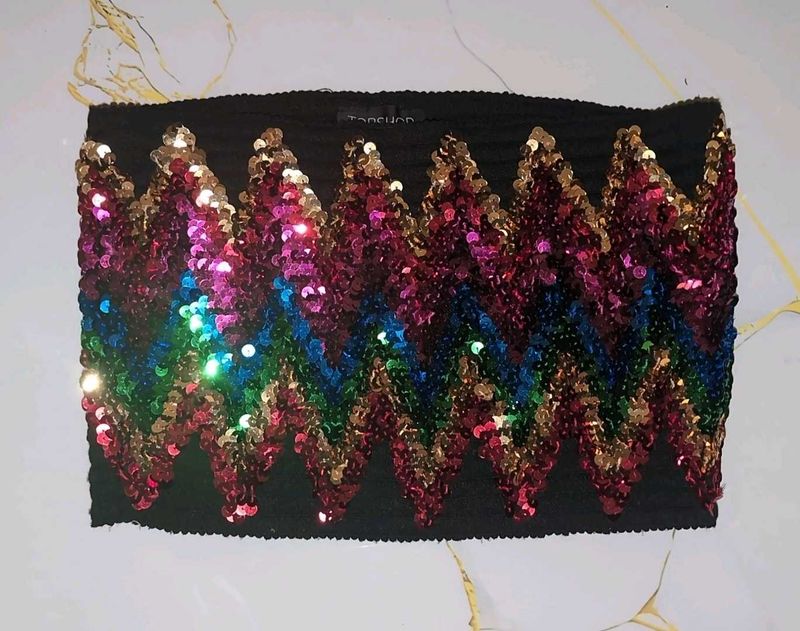 Topshop Party Sequin Embellished Top