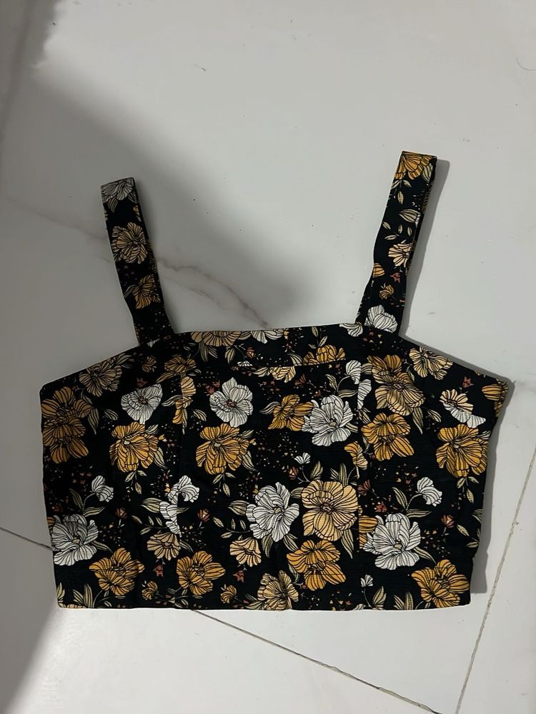 forever Floral Print Cropped Tank Top