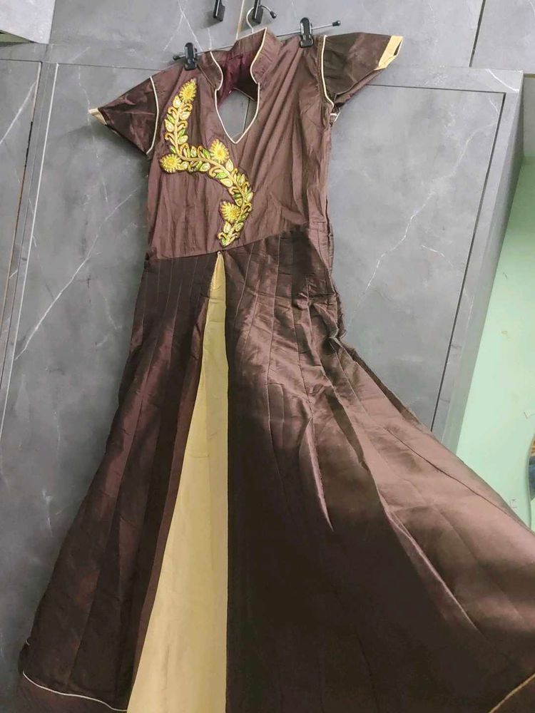 Elegant Brown Ethnic Gown