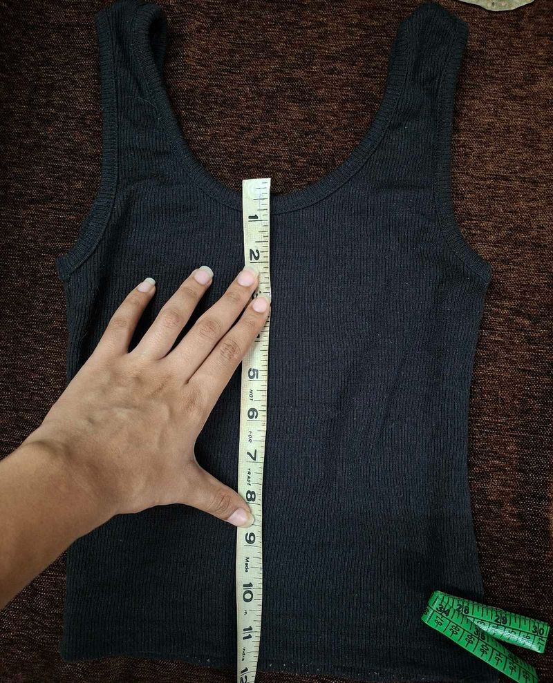 Black Ribbed Tank Top