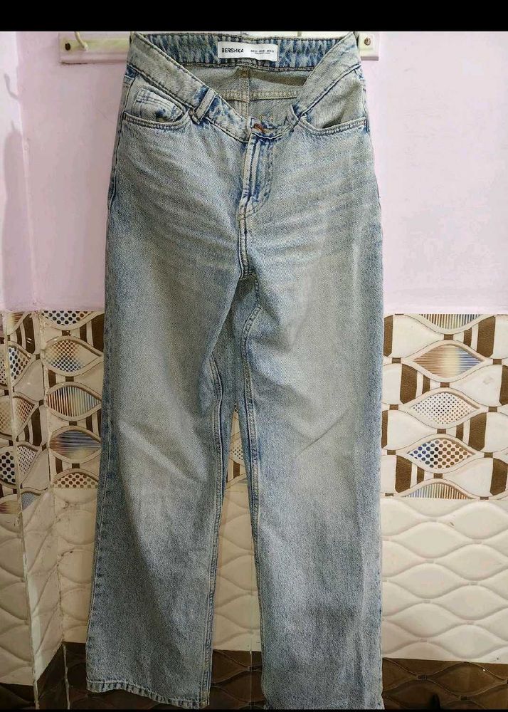 Washed Blue Denim Jeans