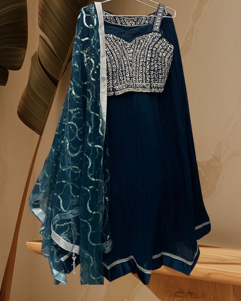 Elegant Blue Lehenga Choli (free size )