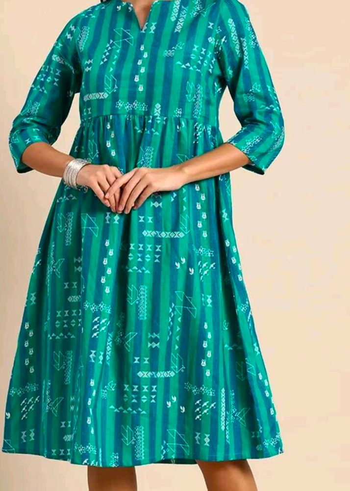 Bohemian Print Knee-Length Dress