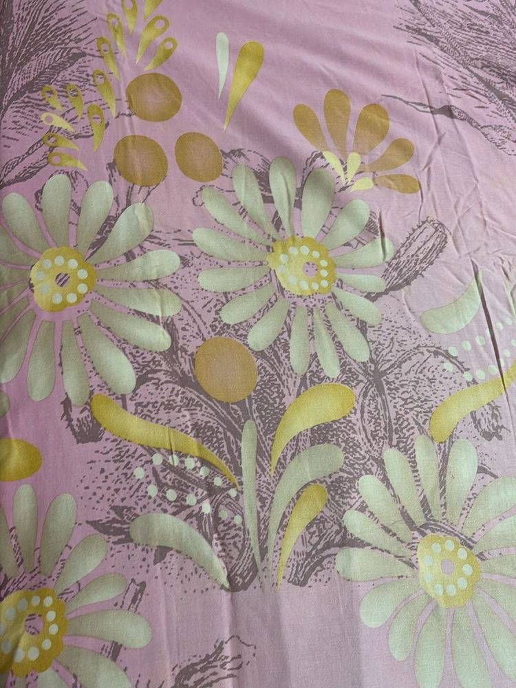 Single Floral Print Bedsheet without pillow covers