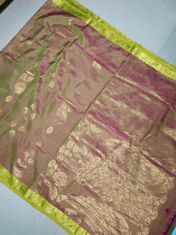 Green &amp; Pink Pure Kanchi Pattu Saree 💚💝