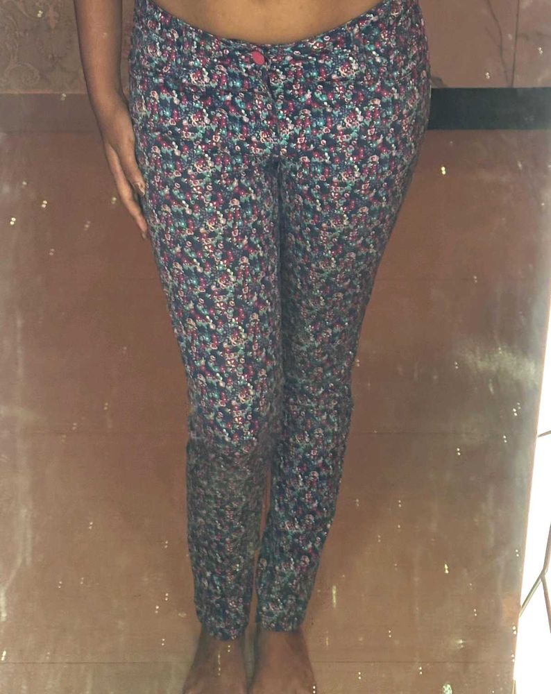 Floral Print Skinny Jeans