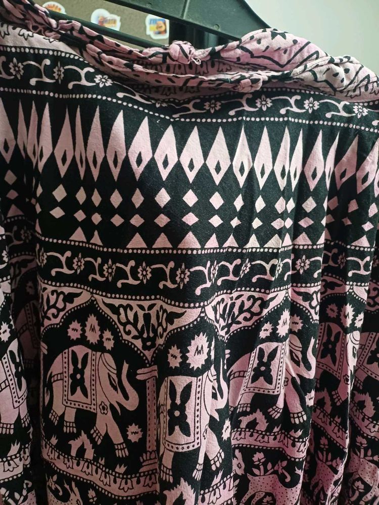 Boho Elephant Print Skirt
