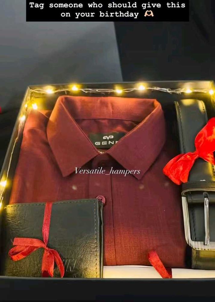 Men's Shirt, Wallet, and Belt Set