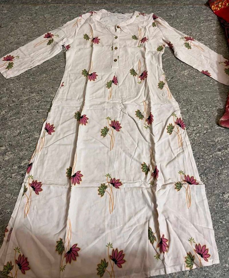 Floral Print Cotton Kurta