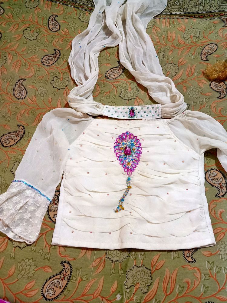 Sharara Set With Choker Dupatta
